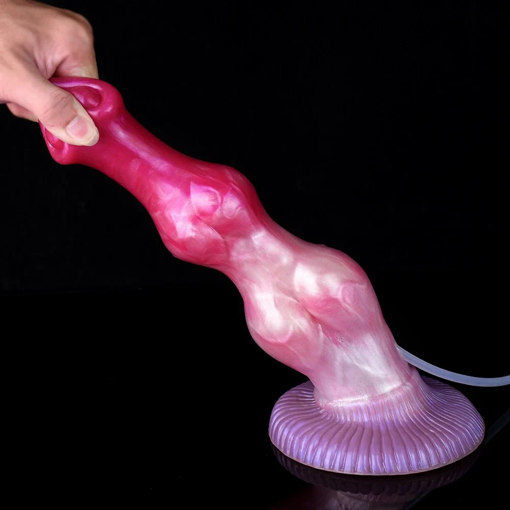 Soft Silicone Squirting Dildo Equipped with Injector and Pump Fantasy Style Portable SexToy for Adult