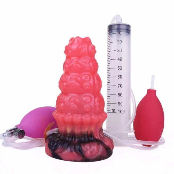 New Fantasy Series Inflatable Squirting Suction Cup Dildo Anal Plug with Multiple Uses Safe Silicone Can Be Attached to the Body