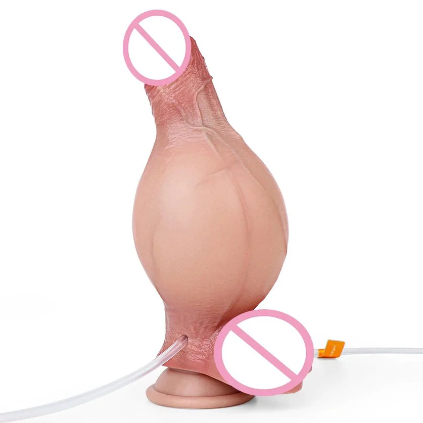 Soft Silicone Inflatable Ejaculation Dildo Artificial Spray Dildo Penis Massage Vagina Simulation Sex Dildo Toy