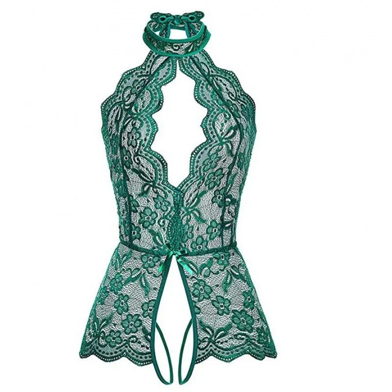 Nightgown Women Crotchless Lace Bodysuit Sexy Open Crotch Lingerie