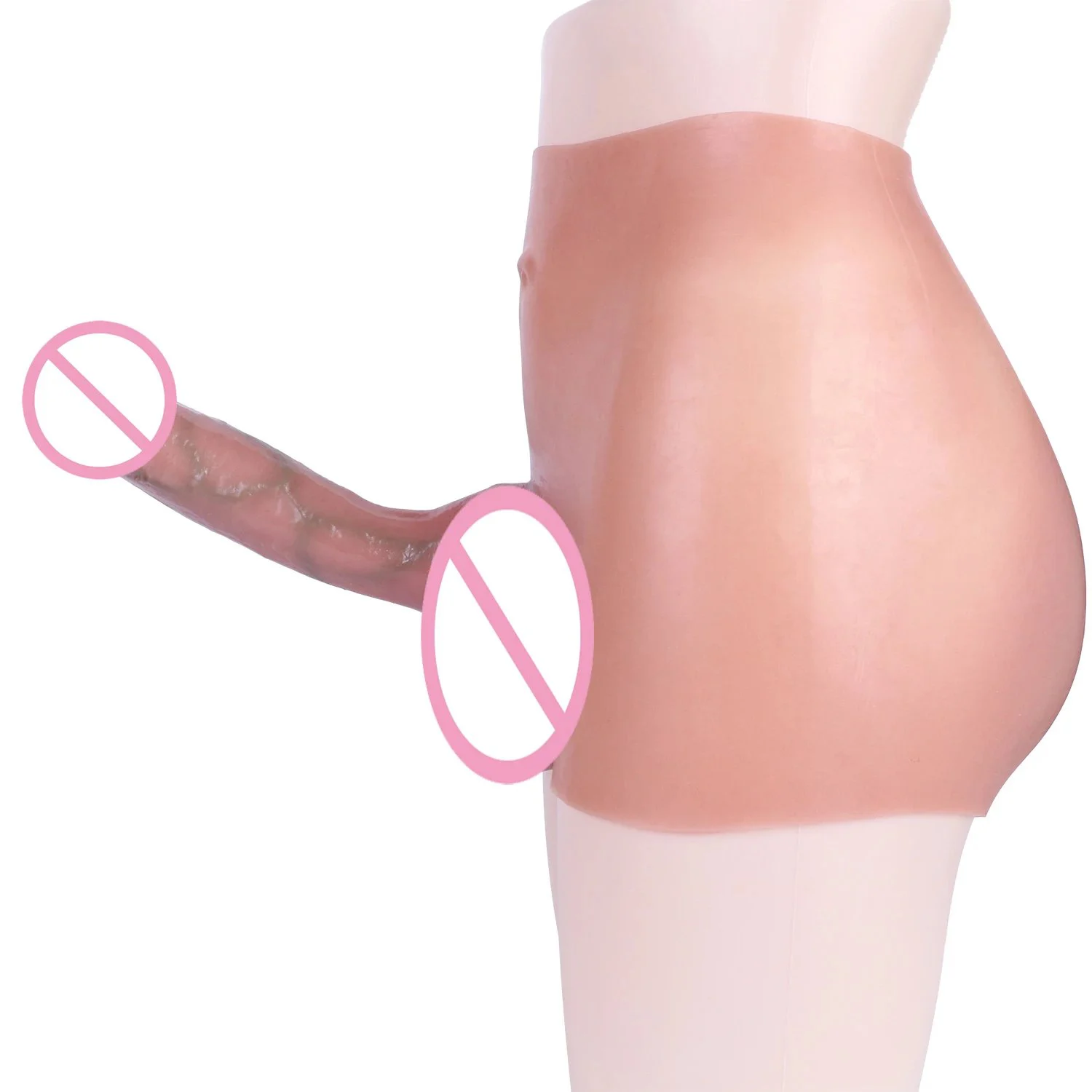 Realistic Dildo Sex Toy Simulation Penis Werable Pants Real Skin Feeling Realistic Silicone Sleeve Hollow Dildo Pants