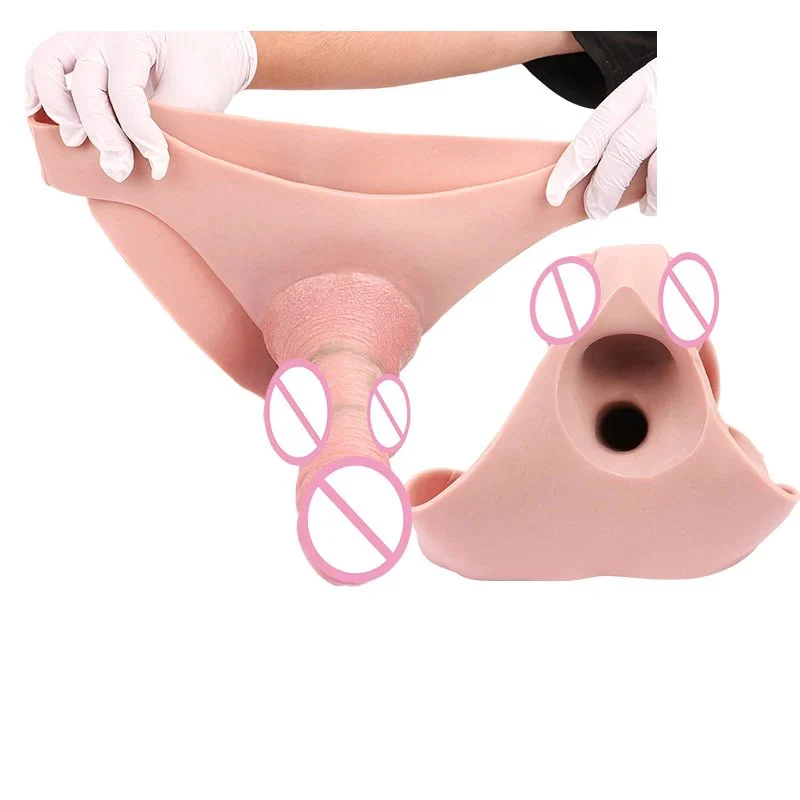 1072g Liquid Silicone Soft Hollow Sleeve Dildo Triangle Panties Wearable Dildo Strap on Dildo Realistic Sex Toy for the Couple