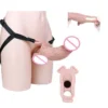 Realistic Soft Dildo Enlarge Sleeve Delay Ejaculation Stronger Enlargement Extender Dick Cover with Belt Adult Sex Toys for Men