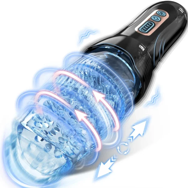 Automatic Male Masturbator with 10 Vibration & 5 Thrusting Rotating Patterns Penis Pump & Stroker Adult Toy