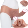 Adult Male Extender Enlarger Penis Sleeve Pants Sex Toy for Men Delay Ejaculation Reusable Strap on Dildo Condom for Couple