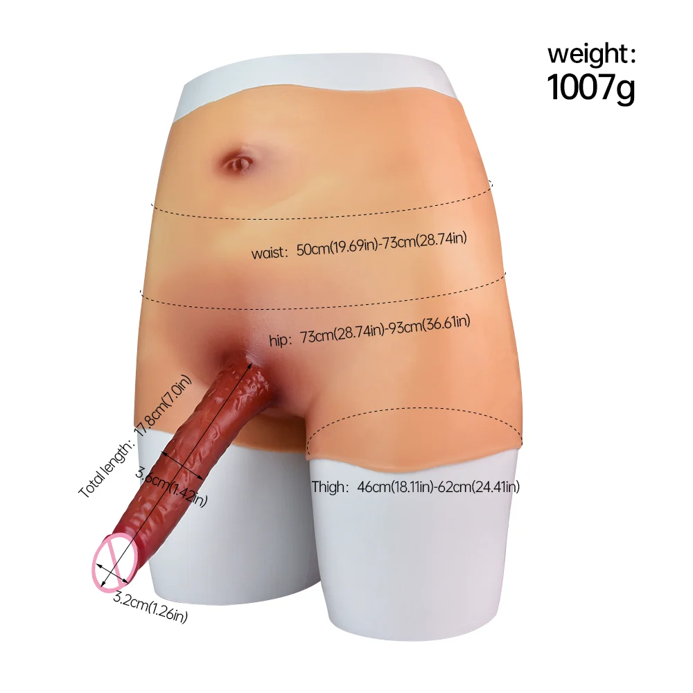 Penis Form Wearable Dildo Penis Silicone Pant With Dildo Realistic Skin Pants Strecthable Female Masturbator Sex Toy for Lesbian