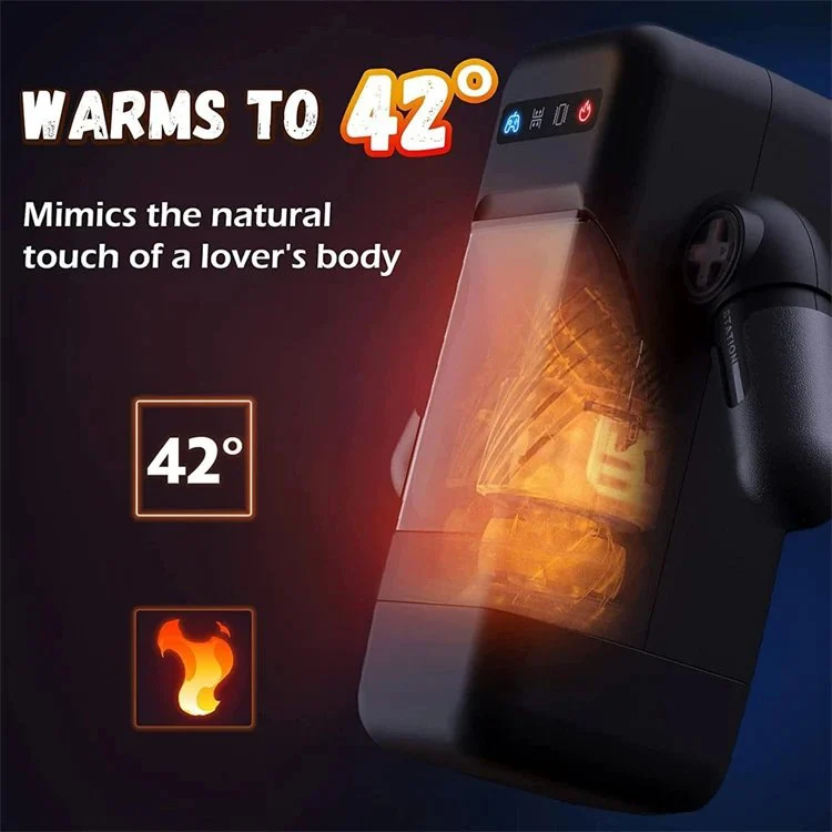 10 Powerful Telescopic Heating Men Automatic Stroker Adult Sex Toys Masturbation Cup with Mobile Phone Holder