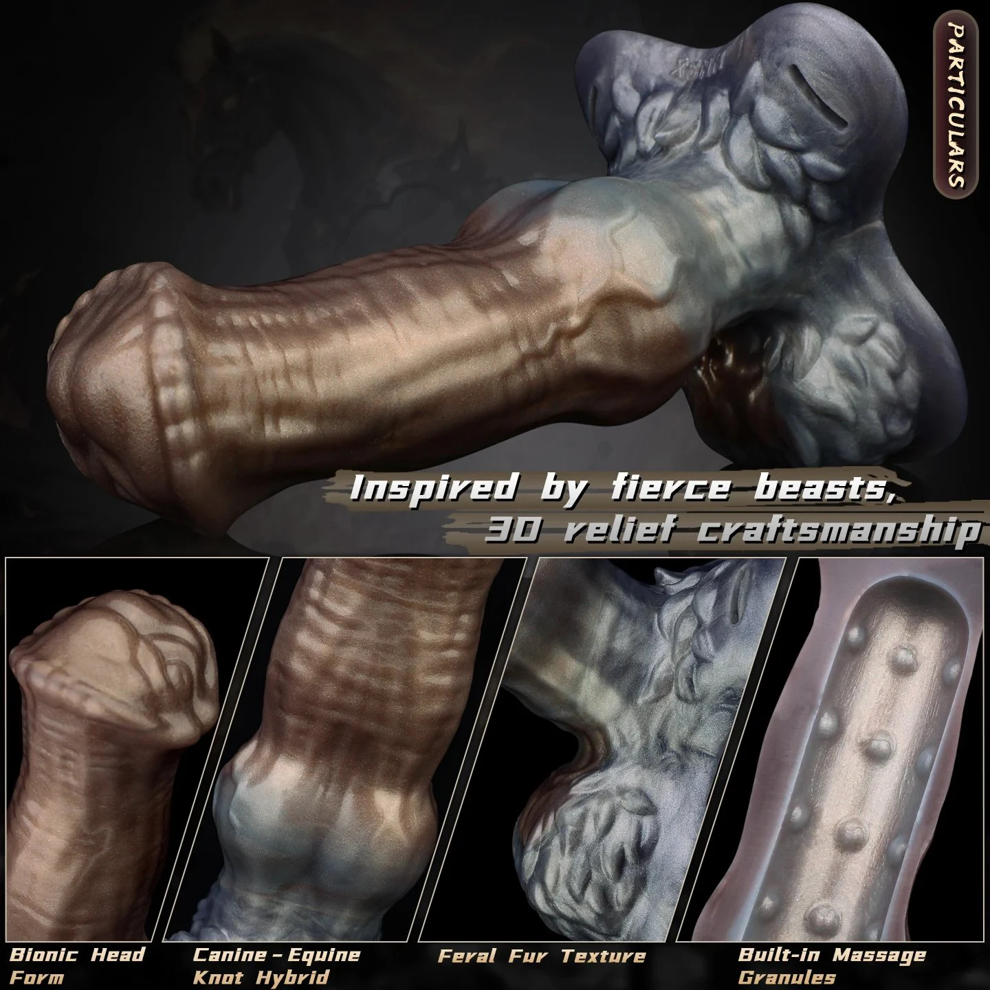 Dog-strap Design Penis Sleeve Closed-end Tip for Enhancement and Extension, Medical-grade Silicone for 18+