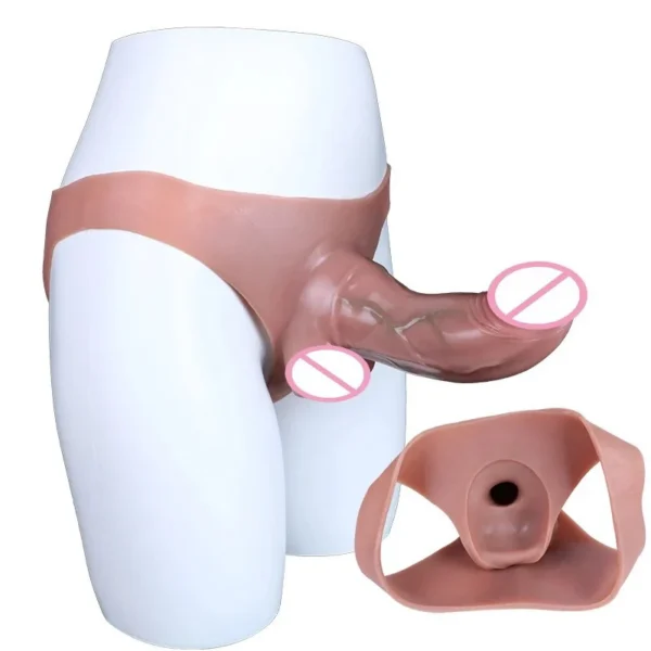 Realistic Hollow Dildo Strap on Panties for Men Women Silicone Penis Sleeve Pants Sex Toy for Couples Gay