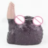 Butt Handheld Medical-Grade Silicone Male Masturbator Dual-Channel Design with Artificial Penis for Intense