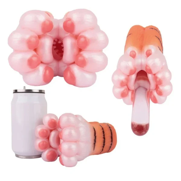 Colorful Tiger Cute Soft Webbed Feet Male Masturbator Sex Toys Penis Massage Stroker for Man Pleasure Sex Toys