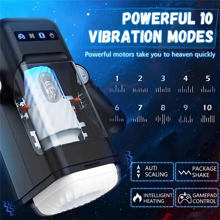 10 Powerful Telescopic Heating Men Automatic Stroker Adult Sex Toys Masturbation Cup with Mobile Phone Holder