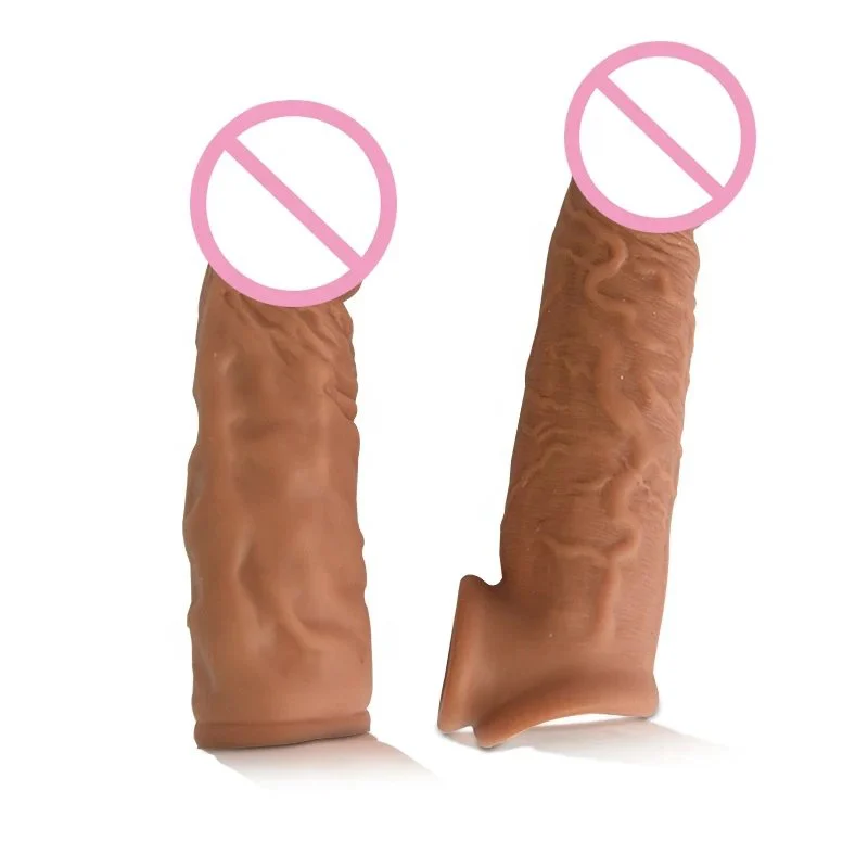 Penis Sleeve Enlargement Extender Silicone Dildo Cock Sleeve Condom Sex Toys for Men