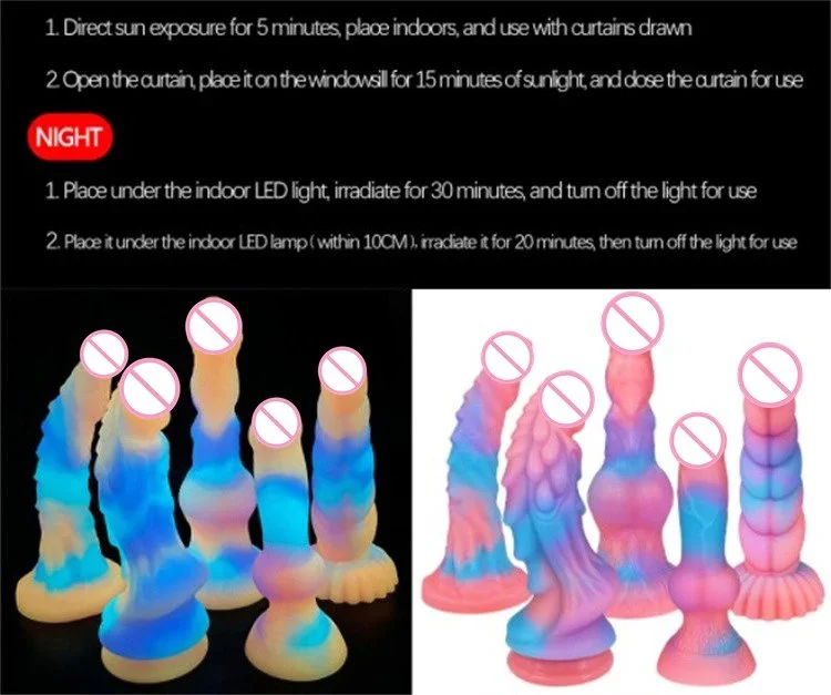 Super Large Liquid Silicone Animal Butt Plug Luminous Glow in the Dark Dildos Huge Dragon Dildo
