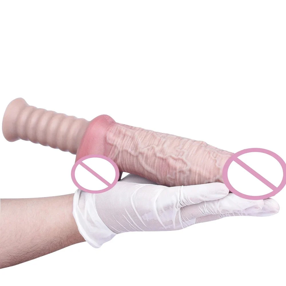 Skin Super Long Double Layer Screw Handle Silicone Dildo Man Woman Anal Plug Masturbator Juguetes Sexuales Pleasure Sex Toy