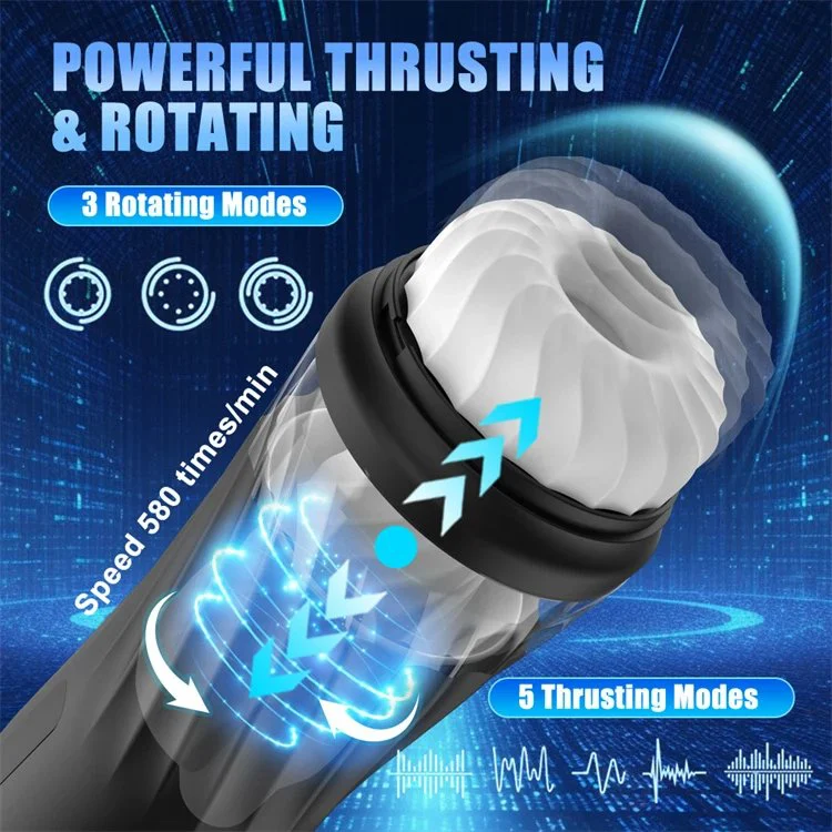 5 Modes Automatic Thrusting Piston Masturbation Cup Penis Training Telescopic Male Masturbators Rotating
