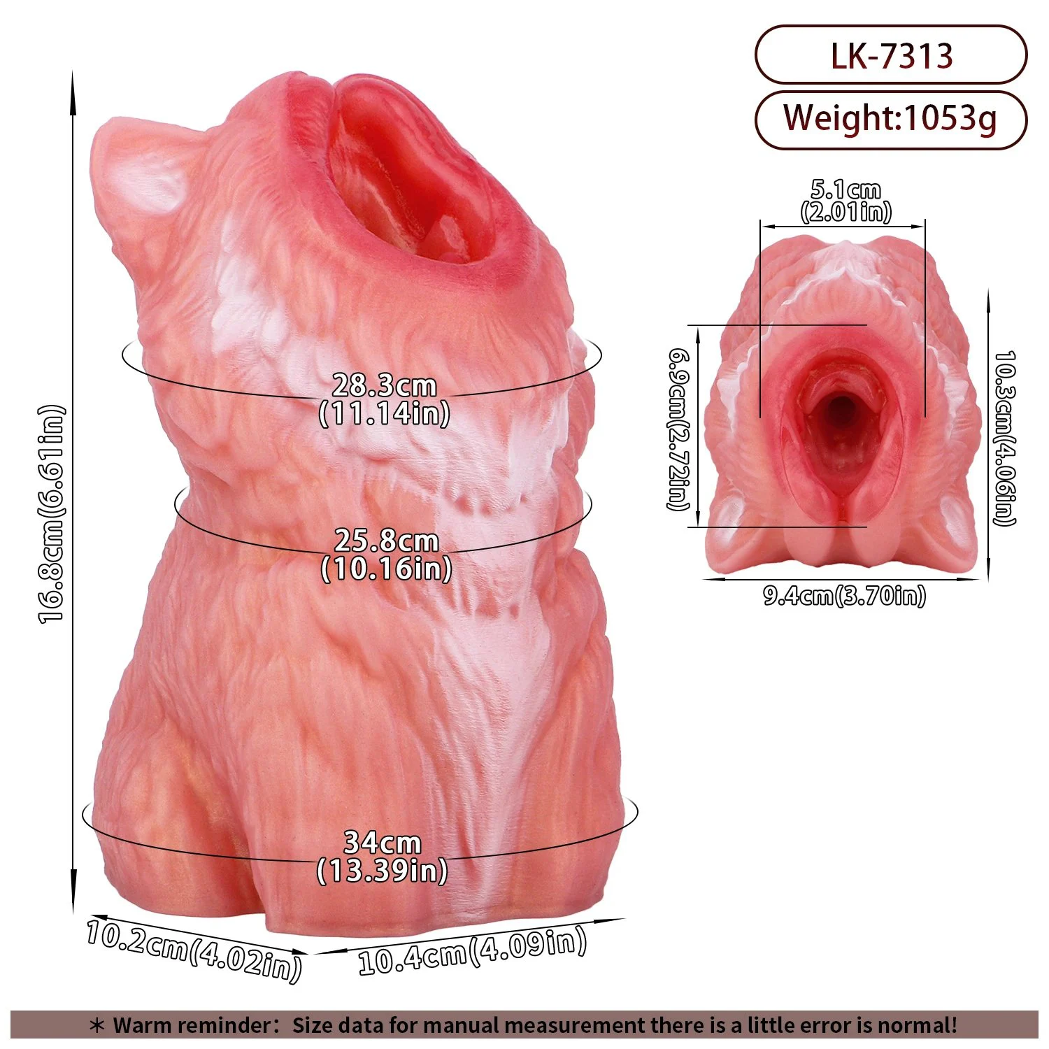 Cute Monster Shape Pocket Pussy Male Masturbator Silicone Soft Stroker Fantasy Pussy Male Masturbator Oral Sex Toys for Men