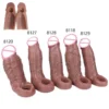 5 Style Hollow Silicone Penis Sleeve Male Reusable Condom for Men Delay Ejaculation Adult Sex Toy for Couple Game