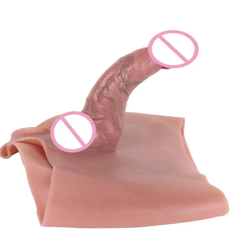 Silicone Penis Sleeve Pants With Curved Hollow Dildo Sex Toy for Men Penis Extension Hollow Sleeve Strap on Dildo for Man