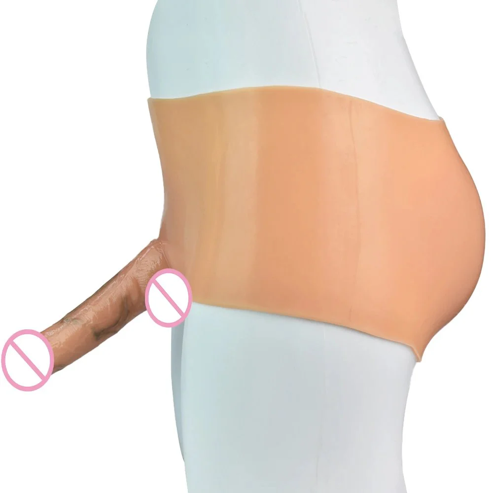 Lesbian Wearable Silicone Solid Penis Pants Silicone Dildo Pants with Realistic Testicles Couple Lesbian Flirting Sex Toy