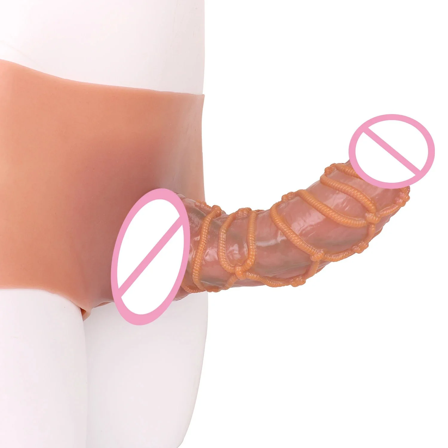 Sexy Male Penis Panties with Distinctive Rope Design Hollow Strap-on Dildo for Male Sex Game