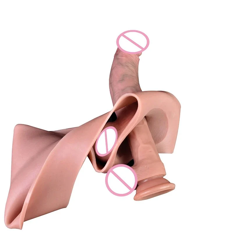Hollow Strap on Dildo Sleeve for Men Erection Disorders Packers Realistic Harness Penis Enlarger Extender Imitator Longer