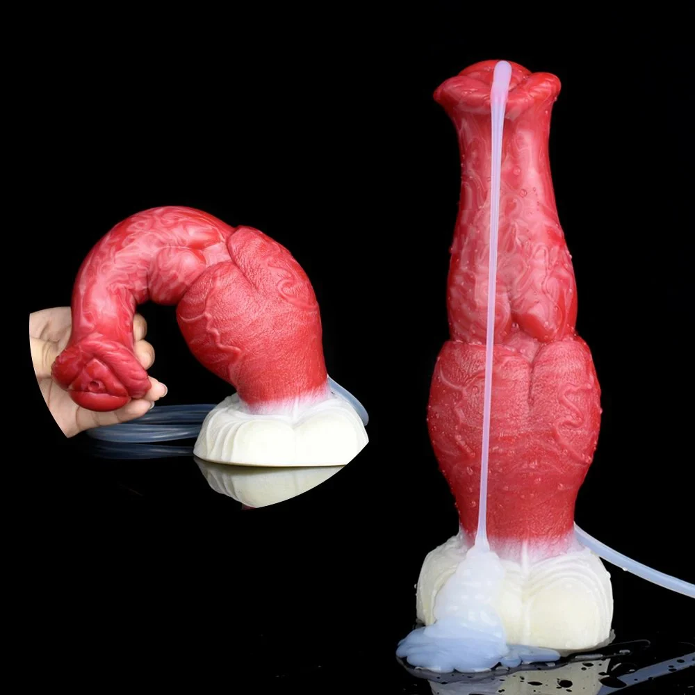 Squirting Dog Knot Dildo Realistic Ejaculating Penis Squirting Knot Dildo for Women Sex Toy