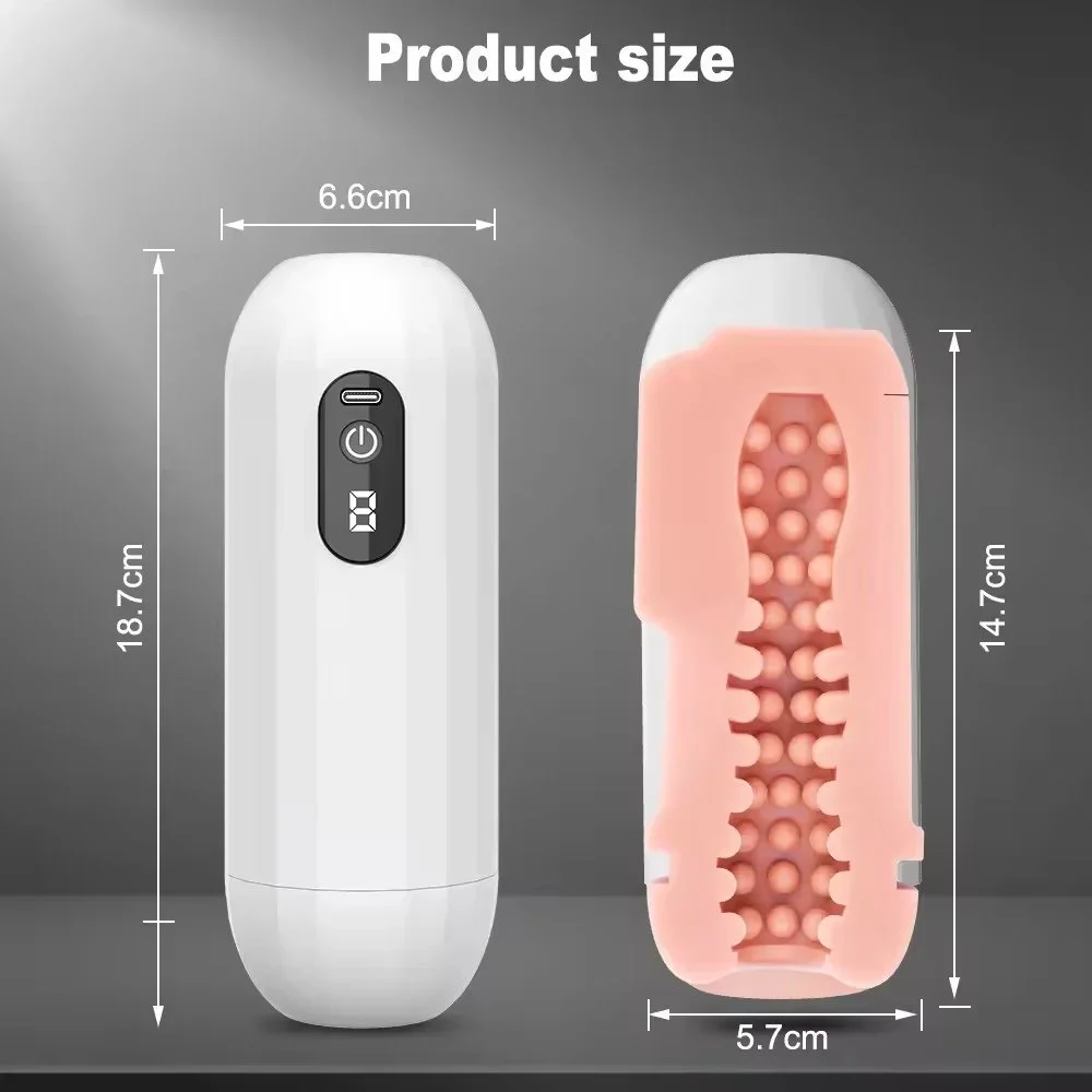 8 Frequency Automatic Male Massager Cup Real Sound Voice USB Rechargeable Vibrating Personal Care Device Hand-Free Wellness Tool