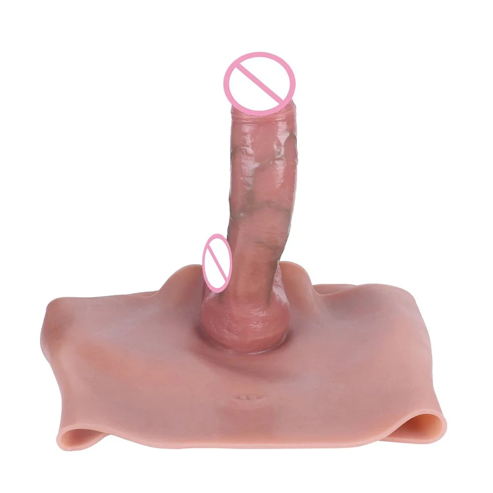Silicone Skin Touch Simulated Hollow Penis Pants Penis Sleeve Penis Extension Pants Men Lesbian Wearable Adult Sex Products