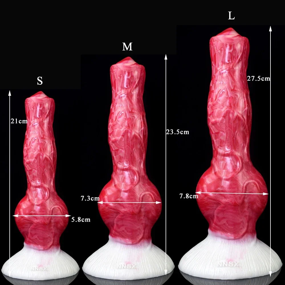 Soft Silicone Dildo Animal Dog Knot Cock Penis Rubber Realistic Dildos with Suction Cup for Women