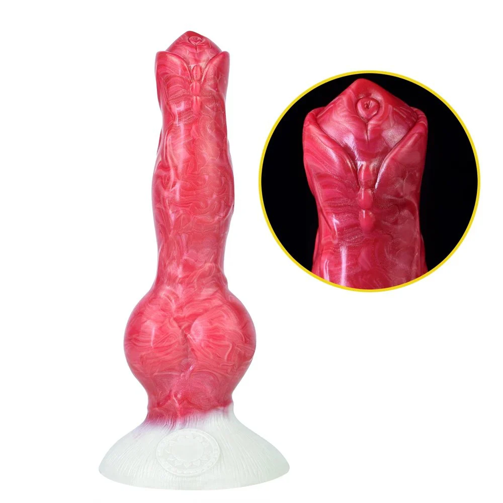 Soft Silicone Dildo Animal Dog Knot Cock Penis Rubber Realistic Dildos with Suction Cup for Women