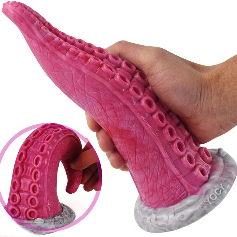 New Design Monster Octopus Tentacles Multicoloured Penis Sexual Male Female Suction Cup Dildo Silicone Rubber With Lesbian
