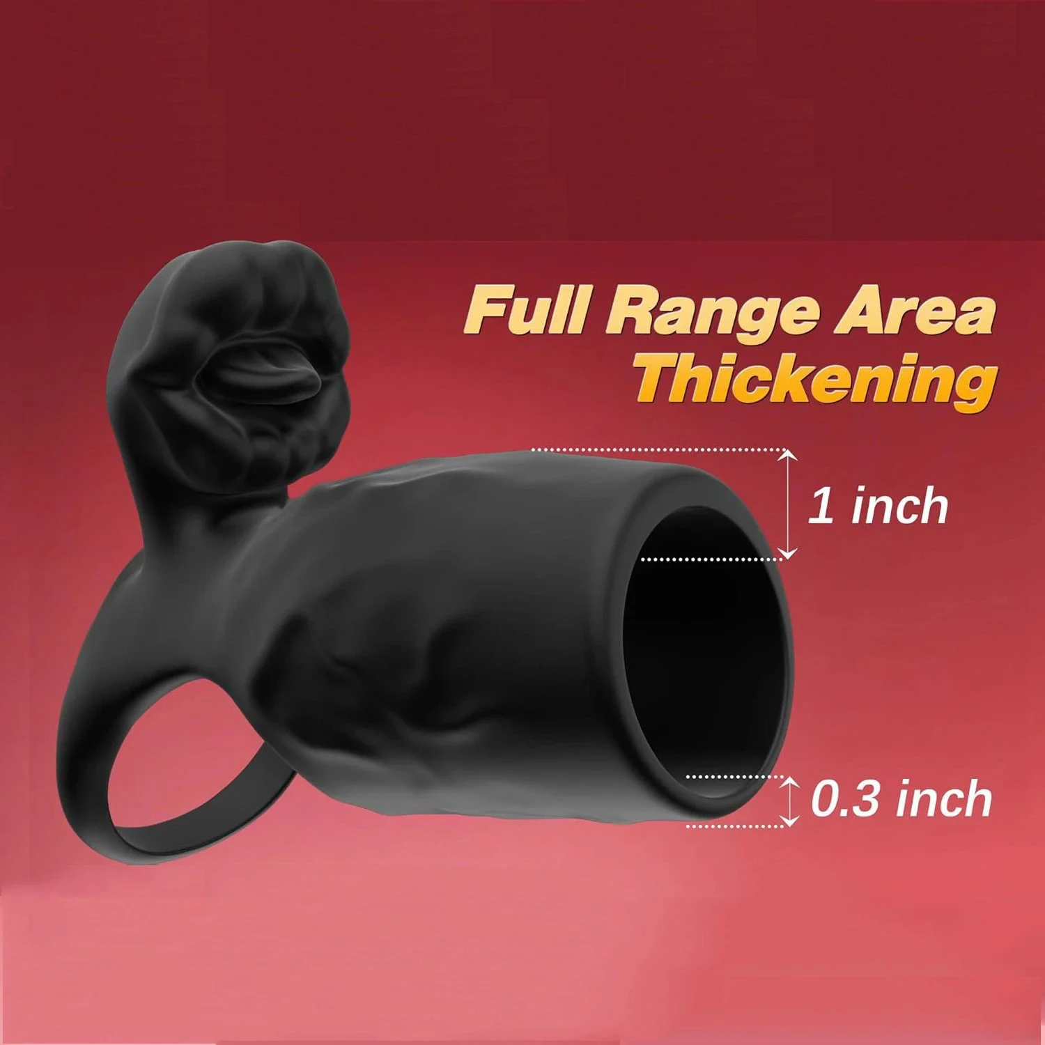 9 Modes Tongue Licking Clitoral Stimulator Vibrating Cock Ring with Penis Sleeve Male Sex Toys for Men