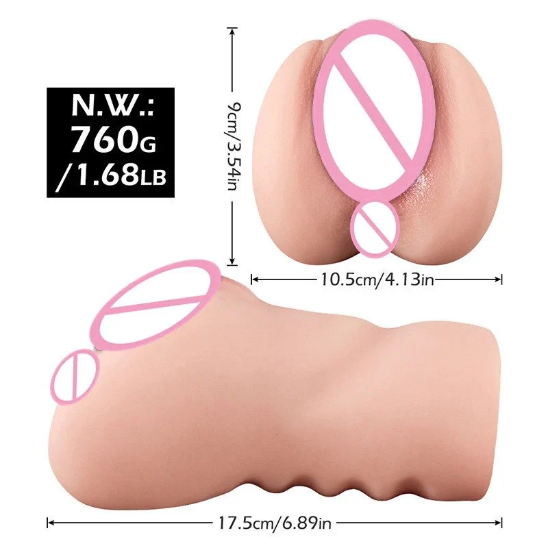 Adult Toys Realistic Vaginal Anal Sex Toys Male Masturbator Pocket Pussie 2 in 1