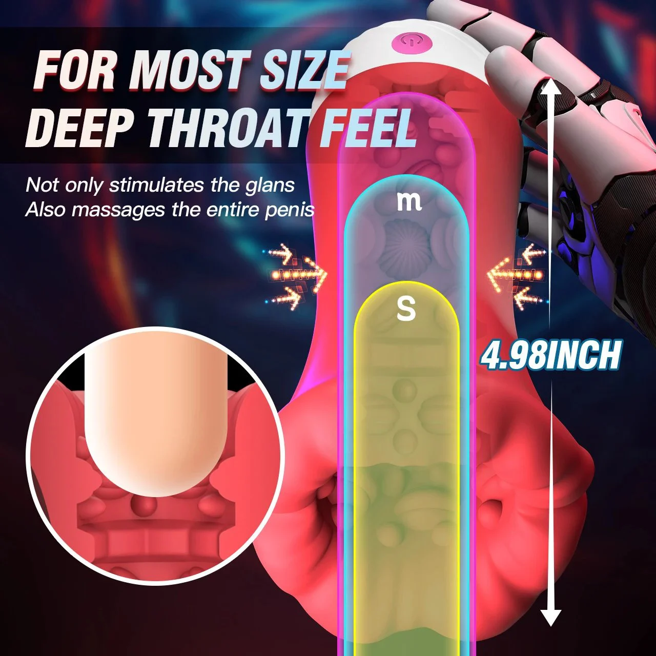 9 Modes APP Control Big Mouth Penis Trainer Device Deep Throat Masturbator Cup Oral Sex Toys for Men