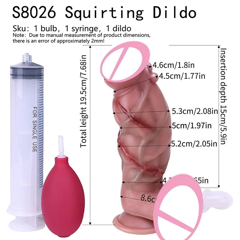 Squirting Realistic Dildo With Wounded Design Silicone Ejaculating Penis Sex Toys for Women Masturbator G Spot Dildo Anal