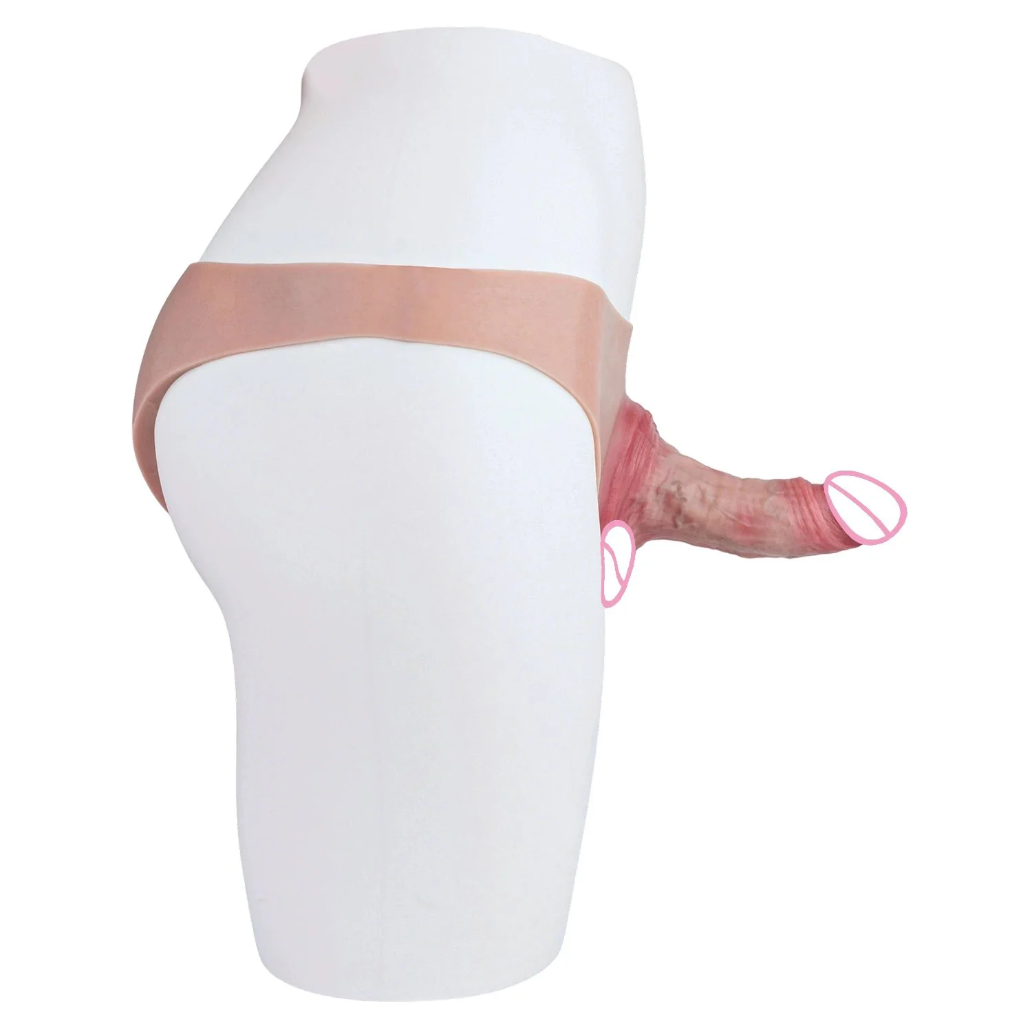 Wearable Hollow Penis Sleeve Silicone Male Penis Extender Realistic Adult Toy Experience