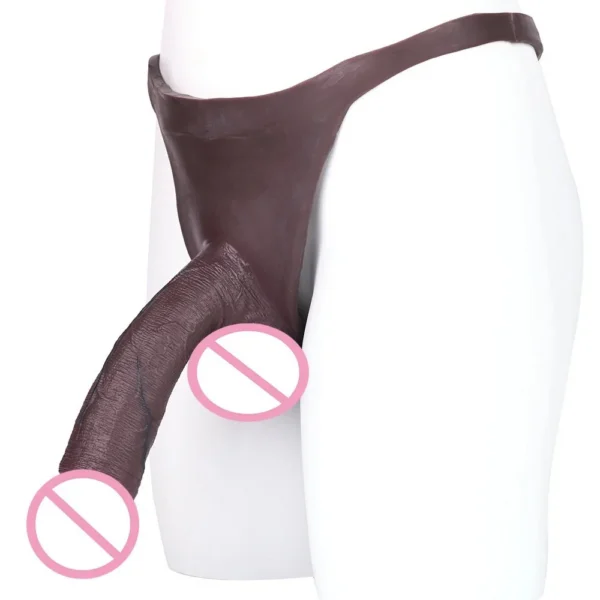 Triangle Soft Silicone Penis Pants for Men Realistic Wearable Dildo Underwear, Sexy Fitted Male Enhancement