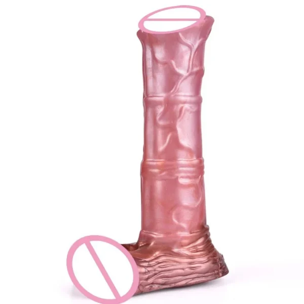 7.87 Inch New Arrival Huge Artificial Animal Horse Sleeve Liquid Platinum Silicone Wearable Penis Dildo for Men