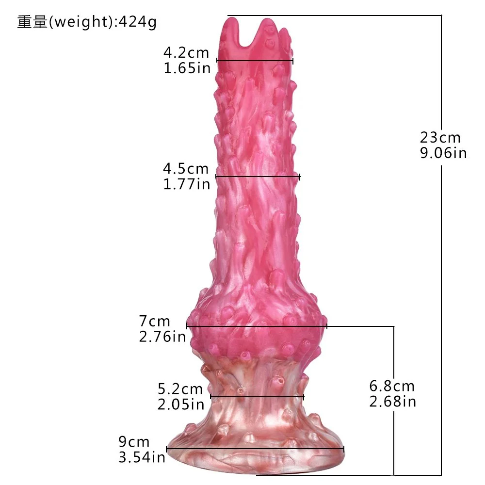 Ovipositor Sex Toys with Five Eggs Platinum Silicone Ovipositor Dildo alien Cock Egg-Laying Fascination Toy