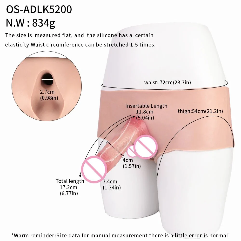 Strap on Dildo Briefs Silicone Wearable Long Penis Sleeve Panties Transgender with Realistic Hollow Penis Adult Men Toys