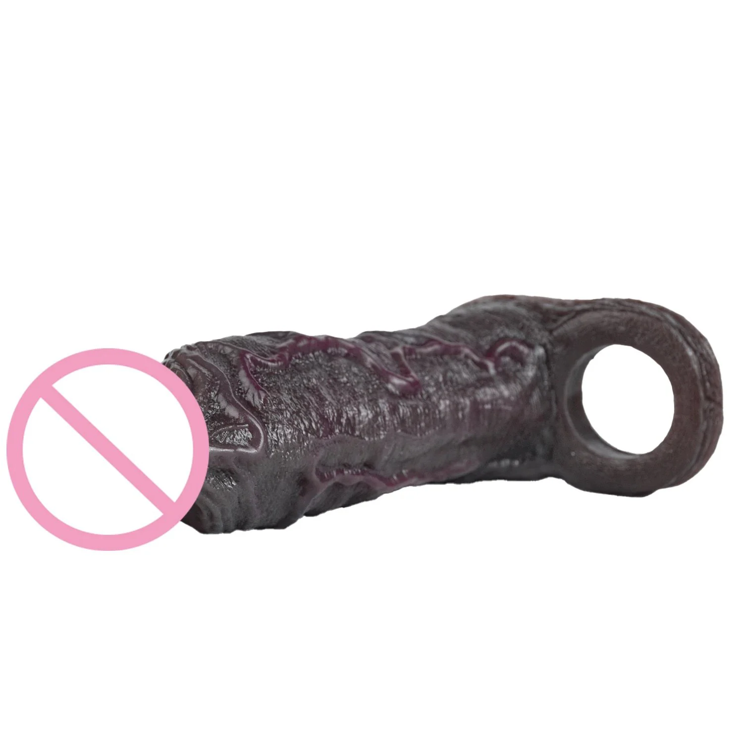 7.36in Closed-End Penis Sleeve Drop-Shippable Silicone Male Enhancement Penis Extender Female-Friendly Couples' Sex Toy