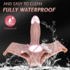 Wearable Dildo Leather Pants Made of Silicone That Simulates Water Spray Three Matching Tone Leather Pants for Adults