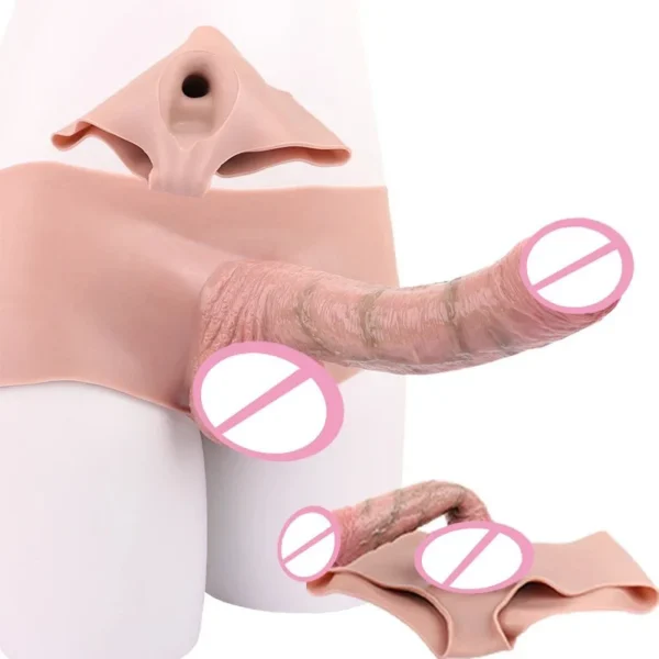 Wearable Penis Sleeve Silicone Strap on Dildo Pants With Hollow Dildo Male Masturbator Sex Toys for Men Delay Ejaculation