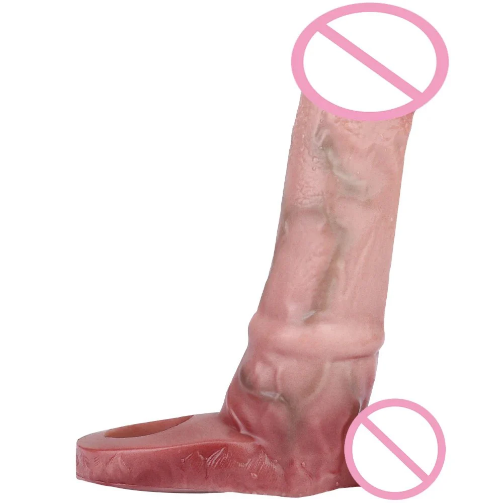 6.9inch Skin Animal Horse Cock Sleeves Realistic Penis Enlargement Sex Toy Penis Extender Sleeve for Man