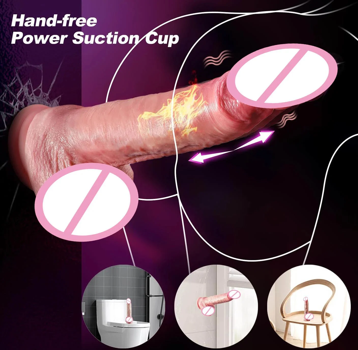 Soft Realistic Silicone Anal Dildos Clit G-spot Vagina Stimulation Remote Control Heating Thrusting Dildo Vibrator for Women