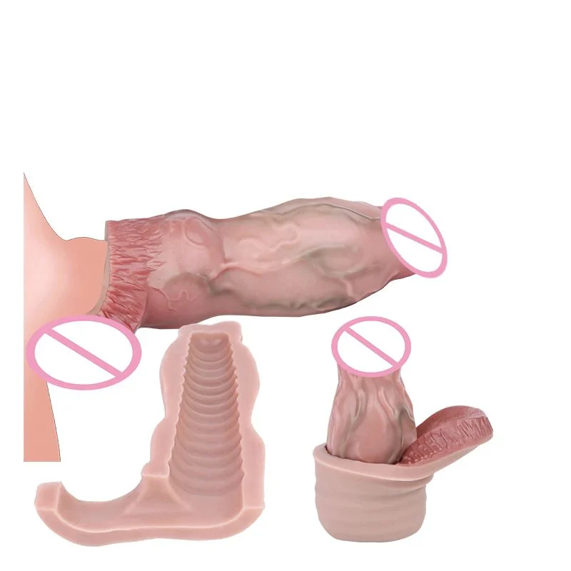 Adult Realistic Liquid Silicone Dildo Sleeves Penis Sleeve,Cock Extender for Men,Penis Sleeve Enlarger Sex Toy