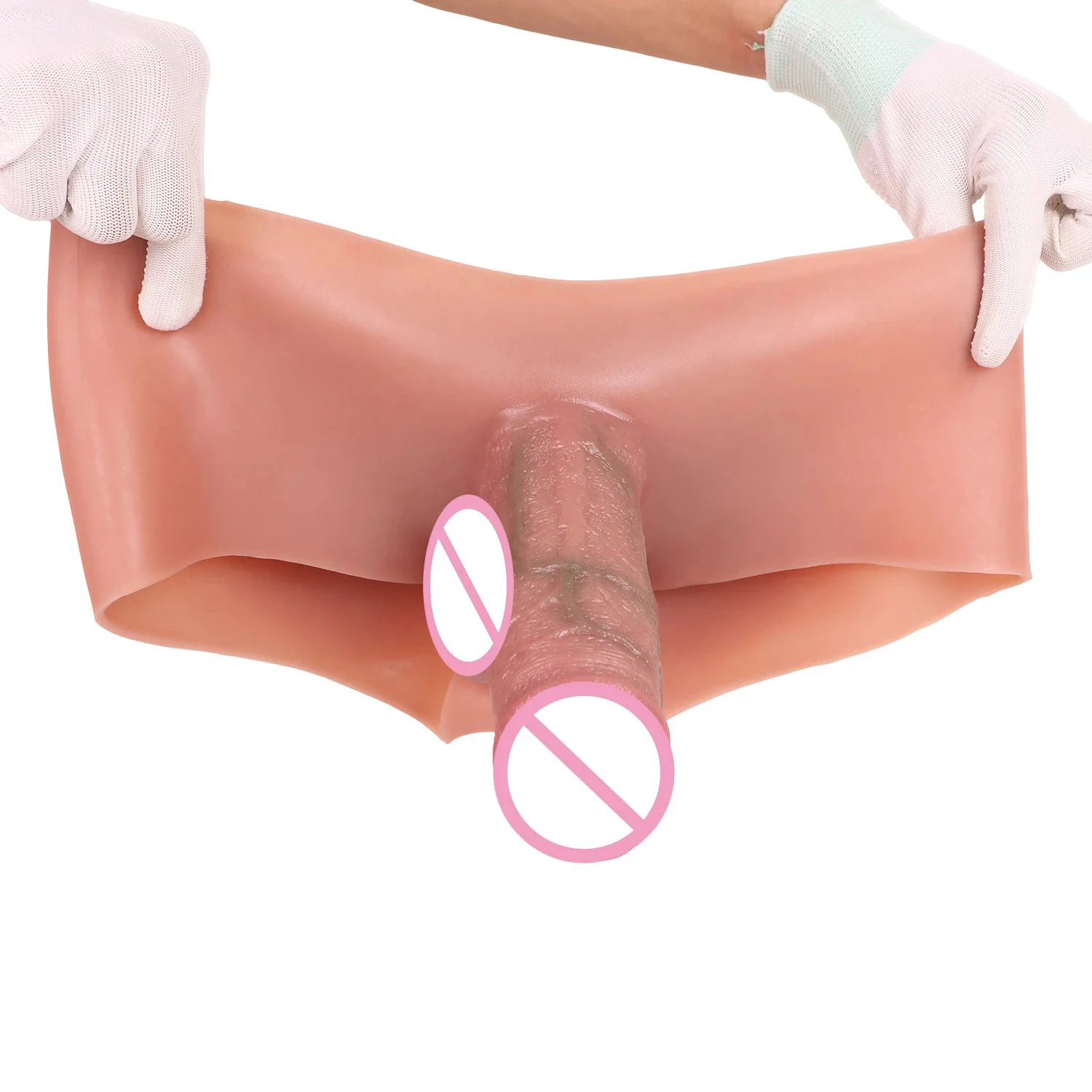 Realistic Hollow Dildo Pants Silicone Flirting Sex Toy for Couple