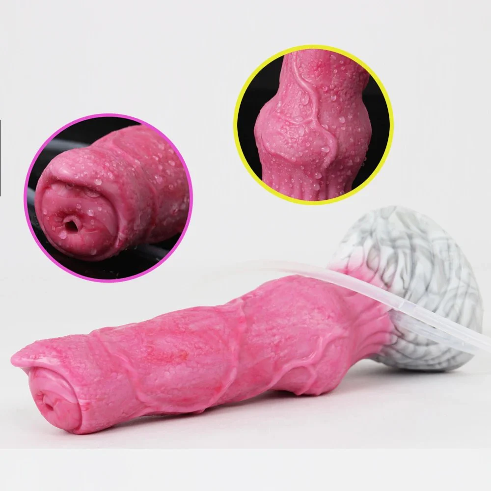 Squirting Dildo Animal Silicone Water Spray Penis Beef Color Ejaculating Sex Toys