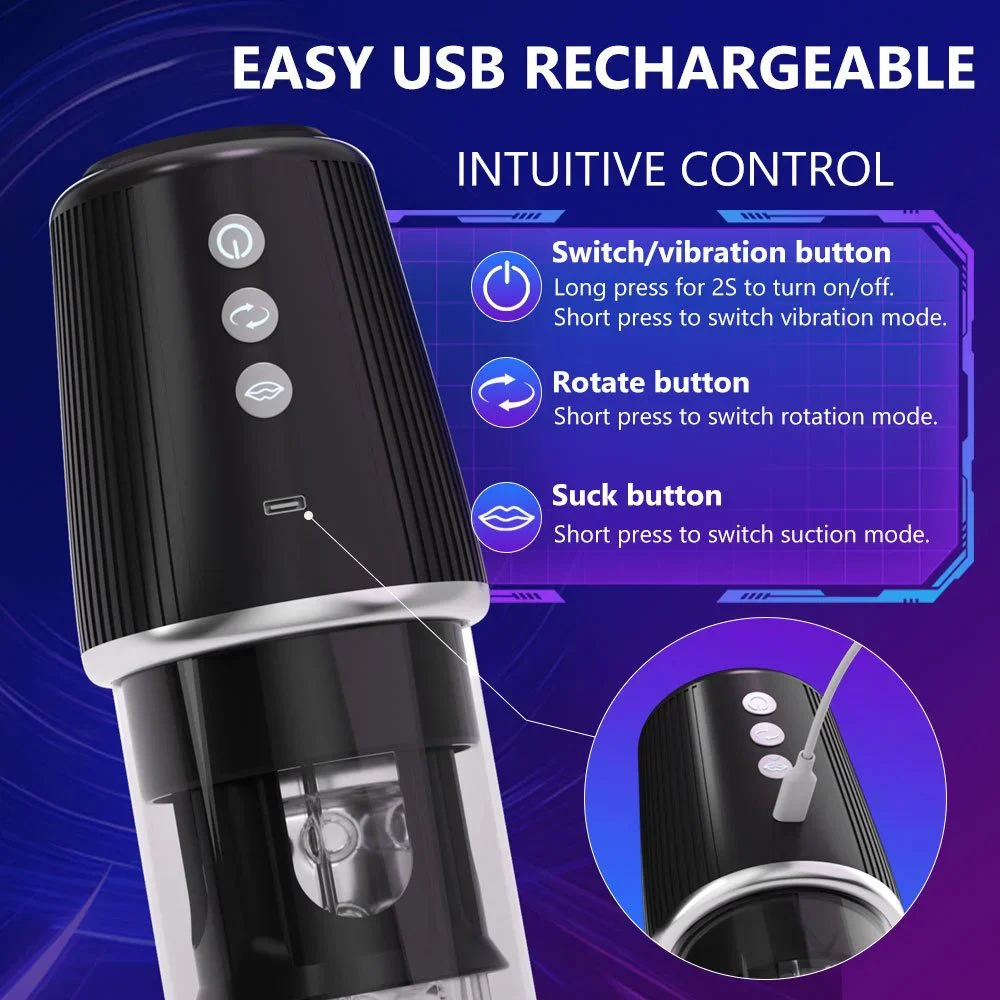Automatic Penis Training Deep Throat Thrusting Rotating Sucking Masturbation Cup Sex Toys for Men